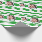 Aangepaste foto Aangepaste groene Logo en witte st Cadeaupapier (Hoek)