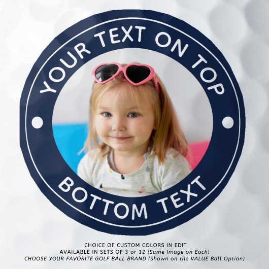 Aangepaste foto Aangepaste kleur en tekst Golfbal Golfballen