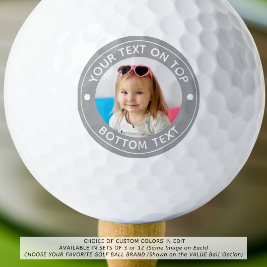 Aangepaste foto Aangepaste kleur en tekst Golfbal Golfballen