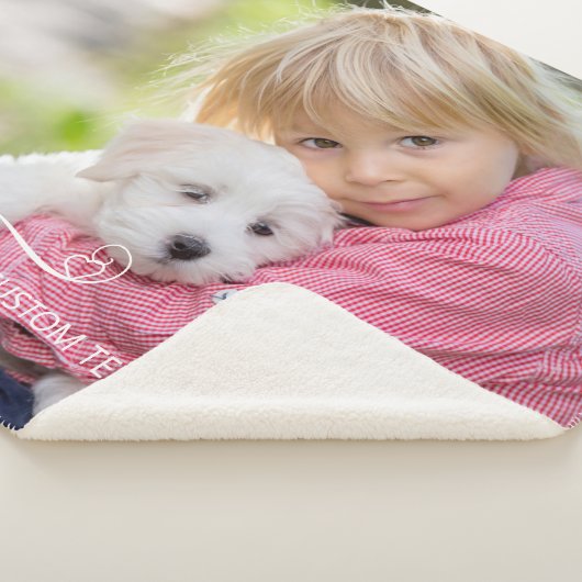 Aangepaste foto Aangepaste Moderne Script Love Sherpa Deken (3/4)