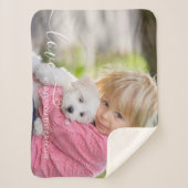 Aangepaste foto Aangepaste Moderne Script Love Sherpa Deken (Voorkant)