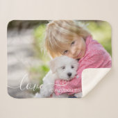 Aangepaste foto Aangepaste Moderne Script Love Sherpa Deken (Voorkant (horizontaal))