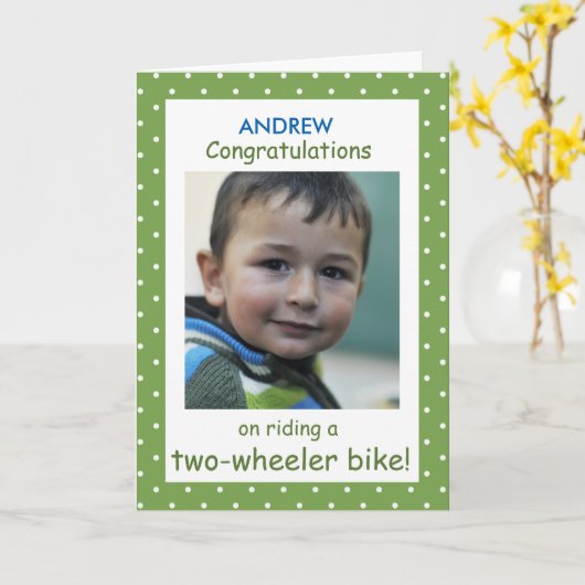 Aangepaste foto Aangepaste naam gefeliciteerd Kaart (Gele Bloem)