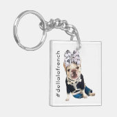 Aangepaste foto Aangepaste Pet Dog Sleutelhanger (Voorkant Links)