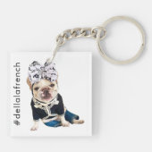 Aangepaste foto Aangepaste Pet Dog Sleutelhanger (Achterkant)