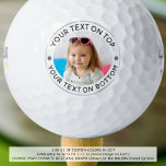 Aangepaste foto Aangepaste tekst Golf Balls Golfballen<br><div class="desc">Creëer eenvoudig een unieke, gepersonaliseerde golfbal met je foto- en aangepaste tekst voor de golfenthousiast die je kent. PHOTO TIP: Voor snelste/beste resultaten, kies een foto met het onderwerp in het midden en/of pre-gewas het aan een vierkante vorm VOORDAT het uploaden. Neem contact op met de ontwerper via Zazzle Chat...</div>