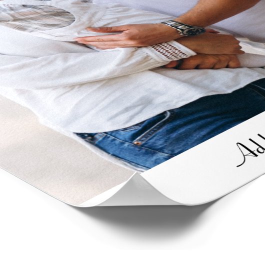 Aangepaste foto - Aangepaste tekst Poster (Hoek)