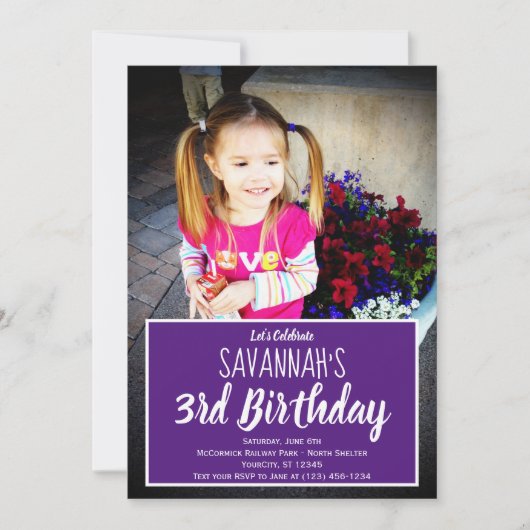 Aangepaste foto Aangepaste uitnodiging voor Birthd (Voorkant)