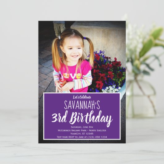 Aangepaste foto Aangepaste uitnodiging voor Birthd (Staand voorkant)