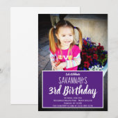 Aangepaste foto Aangepaste uitnodiging voor Birthd (Voorkant / Achterkant)