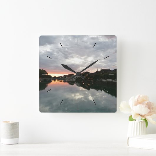 Aangepaste foto Aangepaste vierkant wandklok (Huis)