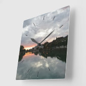 Aangepaste foto Aangepaste vierkant wandklok (Hoek)