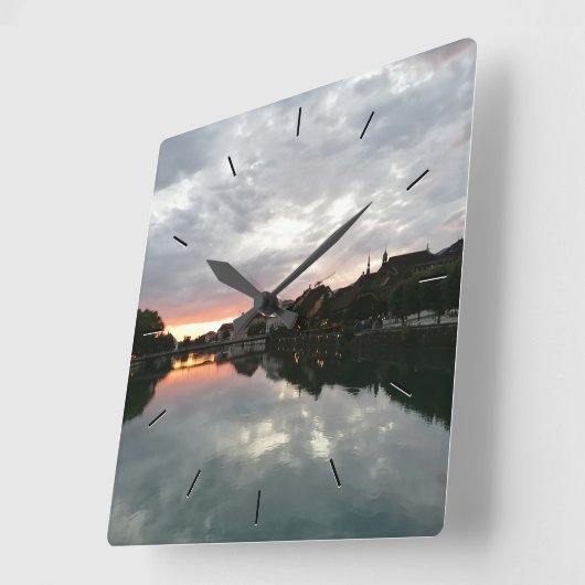 Aangepaste foto Aangepaste vierkant wandklok (Hoek)