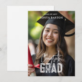 Aangepaste foto-aankondiging afstuderen 2025 feestdagenkaart (Voorkant / Achterkant)