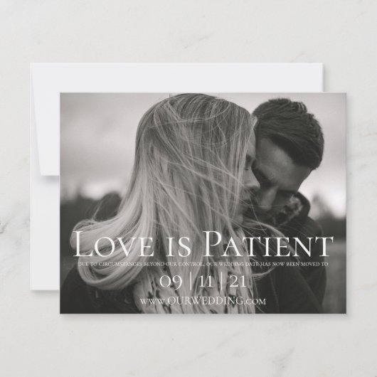 Aangepaste foto-aankondiging van uitstel van de br kaart (Voorkant)