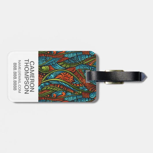 Aangepaste foto Abstract, etnische achtergrond Bagagelabel (Achterkant horizontaal)