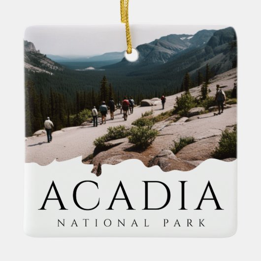 Aangepaste foto Acadia National Park Souvenir Keramisch Ornament (Voorkant)