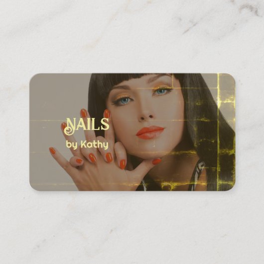 Aangepaste foto achtergrond Nail Tech Visitekaartje (Voorkant)