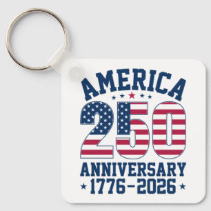 Aangepaste foto (achterzijde) Bold Simple America Sleutelhanger