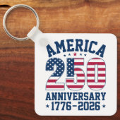 Aangepaste foto (achterzijde) Bold Simple America  Sleutelhanger (Voorkant)