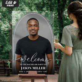 Aangepaste foto acryl boog vrijgezellenfeest welko bord