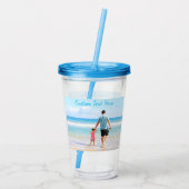 Aangepaste Foto Acryl Tumbler met Tekst Acryl Drinkbeker (Achterkant)