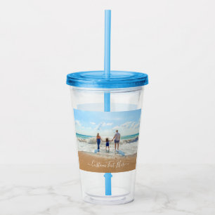 Aangepaste Foto Acryl Tumbler met Tekst Acryl Drinkbeker