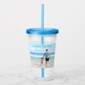 Aangepaste Foto Acryl Tumbler met Tekst Drinkbeker (Voorkant)