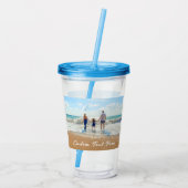 Aangepaste Foto Acryl Tumbler met Tekst Drinkbeker (Achterkant)