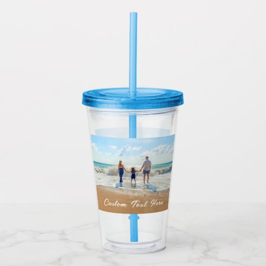 Aangepaste Foto Acryl Tumbler met Tekst Drinkbeker (Voorkant)