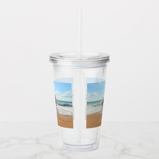Aangepaste foto-acryl tumbler Uw foto's en tekst Acryl Drinkbeker (Rechts)