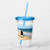 Aangepaste foto-acryl tumbler Uw foto's en tekst Acryl Drinkbeker (Achterkant)