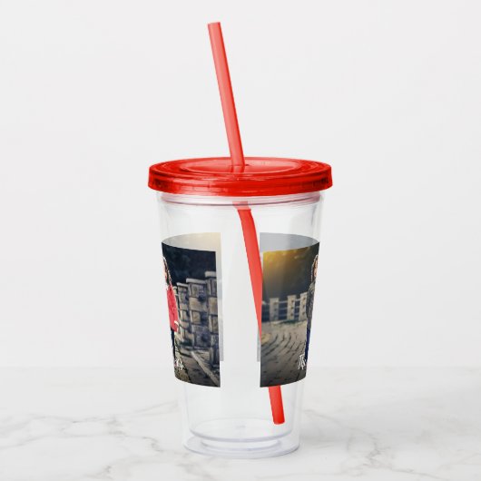Aangepaste foto-acrylgetumbler acryl drinkbeker (Links)