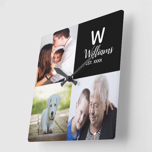 Aangepaste foto-acrylwandklok vierkante klok (Hoek)