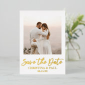 Aangepaste foto Afbeelding bruiloft Save the Date  Folie Uitnodiging (Staand Voorkant)