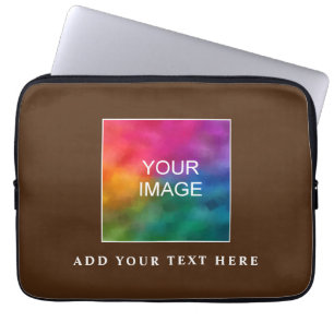 Aangepaste foto Afbeelding Elegante bruine Sjabloo Laptop Sleeve