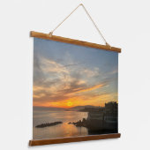 Aangepaste foto afbeelding gepersonaliseerd horizo hangend wandkleed (Gebogen)