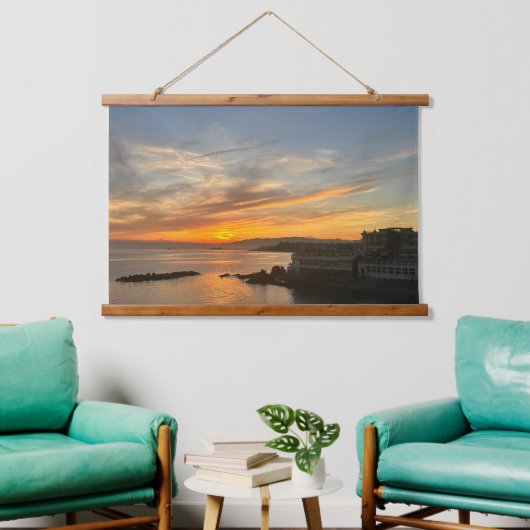 Aangepaste foto afbeelding gepersonaliseerd horizo hangend wandkleed (Woonkamer)