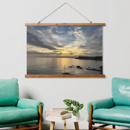 Aangepaste foto afbeelding gepersonaliseerd horizo hangend wandkleed (Woonkamer)