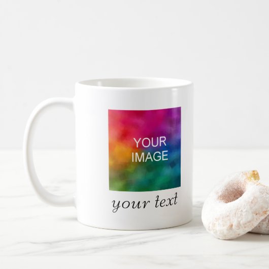 Aangepaste foto Afbeelding handgeschreven tekst of Koffiemok (Met donut)