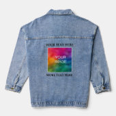 Aangepaste foto Afbeelding Logo Vrouwen Elegant Mo Denim Jacket (Achterkant)