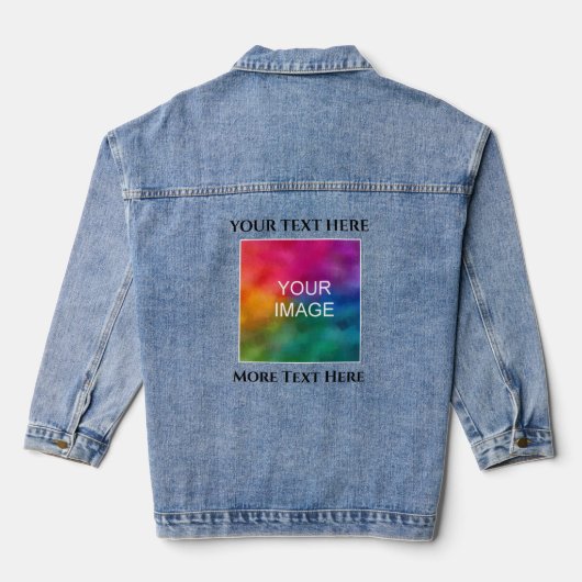 Aangepaste foto Afbeelding Logo Vrouwen Elegant Mo Denim Jacket (Achterkant)