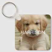 Aangepaste foto afbeelding naam contactinfo monogr sleutelhanger (Voorkant)