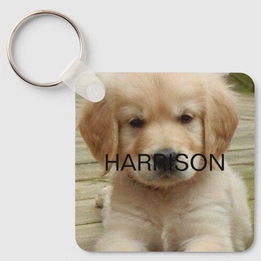 Aangepaste foto afbeelding naam contactinfo monogr sleutelhanger (Voorkant)