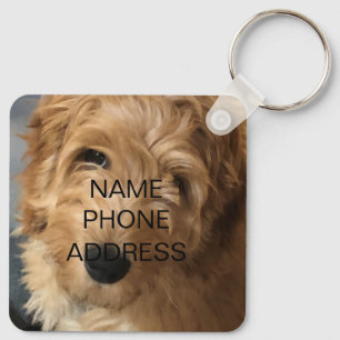 Aangepaste foto afbeelding naam contactinfo monogr sleutelhanger