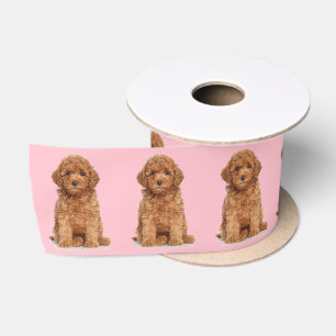 Aangepaste foto afbeelding pastel roze satijnen lint