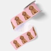 Aangepaste foto afbeelding pastel roze satijnen lint (Achterkant)