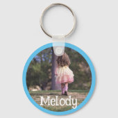 Aangepaste foto Afbeelding Sjabloon Blue Border Li Sleutelhanger (Voorkant)