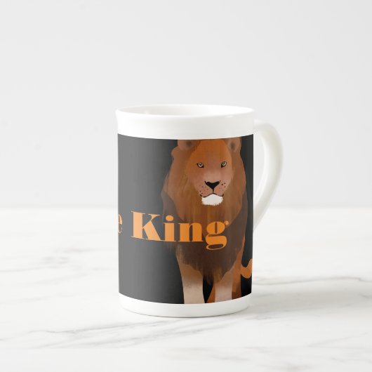 Aangepaste foto afbeelding tekst De Koning Leeuw  Porselein Kop (Voorkant rechts)