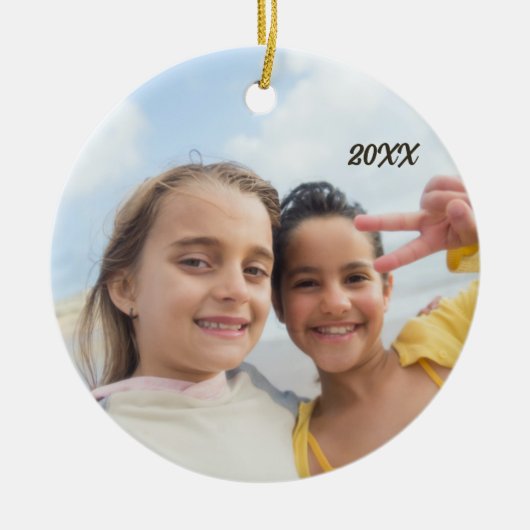 Aangepaste foto-Afbeelding tekst Gepersonaliseerd  Keramisch Ornament (Voorkant)